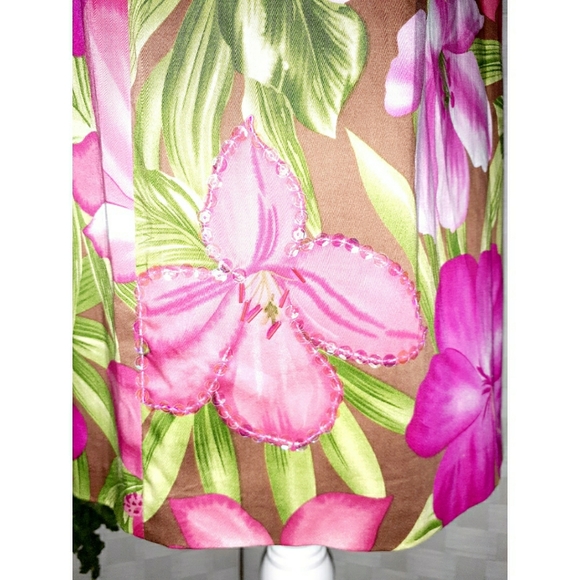 Bamboo Traders Floral Bead Detail Pencil Skirt - Picture 10 of 16